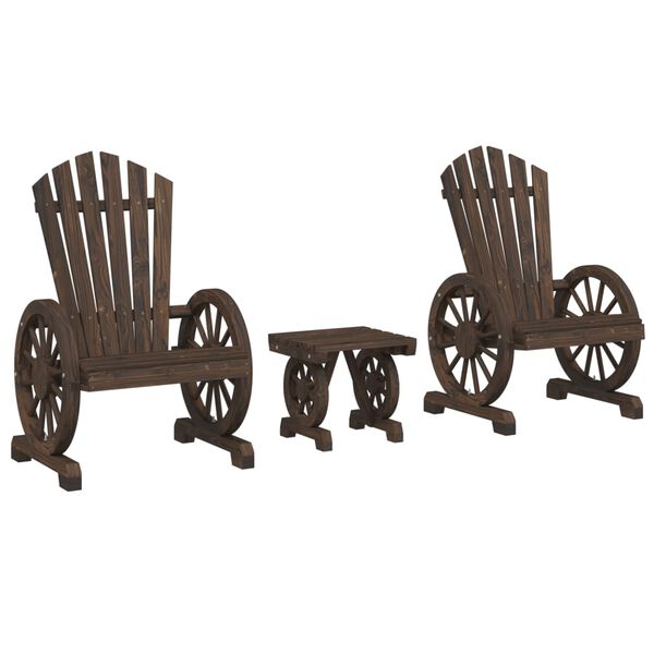 vidaXL 3 Piece Garden Lounge Set Solid Wood Fir