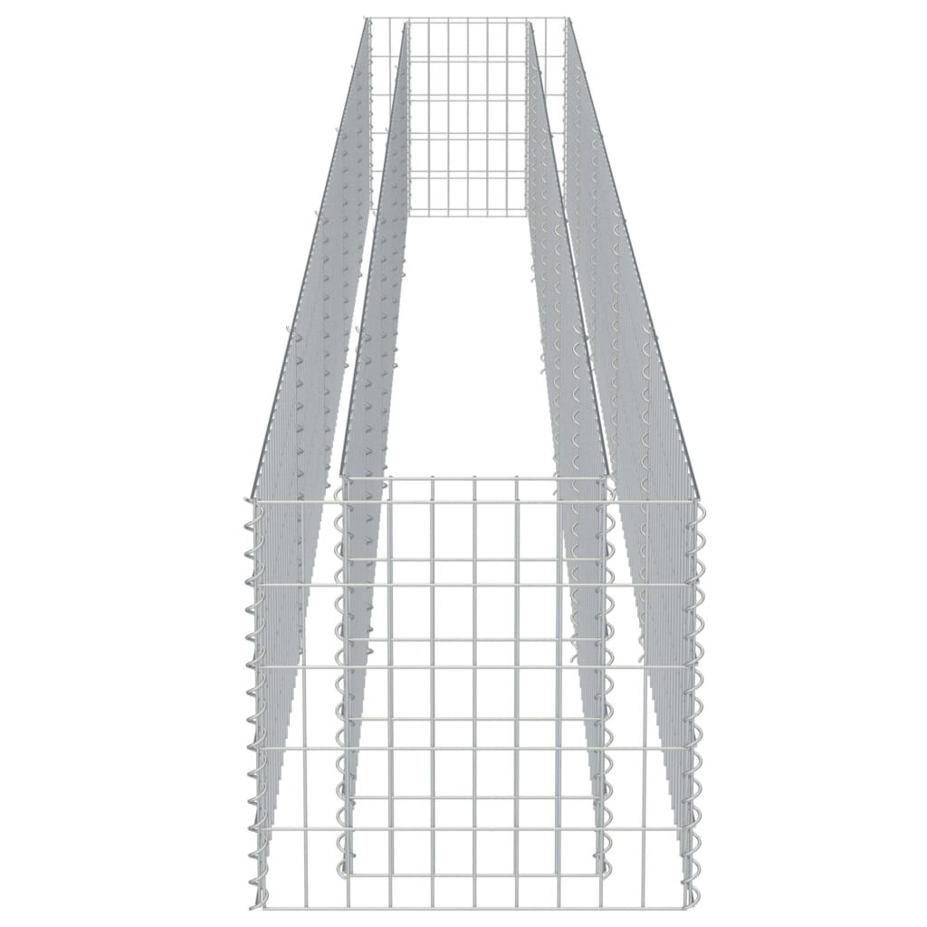 vidaXL Gabion Raised Bed Galvanised Steel 450x50x50 cm