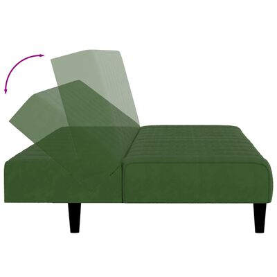 vidaXL 2-Seater Sofa Bed Dark Green Velvet