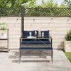 vidaXL 3 Piece Garden Dining Set with Cushions Grey Poly Rattan