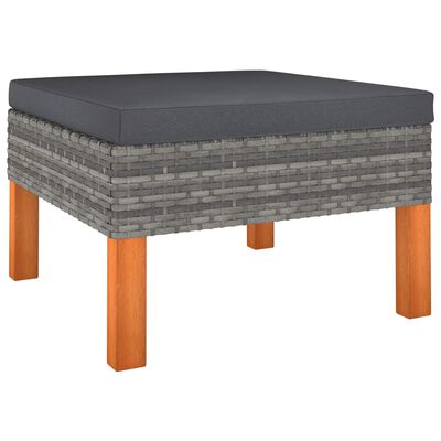 vidaXL 10 Piece Garden Lounge Set with Cushions Poly Rattan Grey