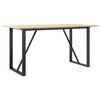 vidaXL Dining Table O-Frame 160x80x75 cm Solid Wood Pine and Steel