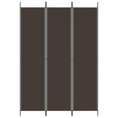 vidaXL 3-Panel Room Divider Brown 150x220 cm Fabric