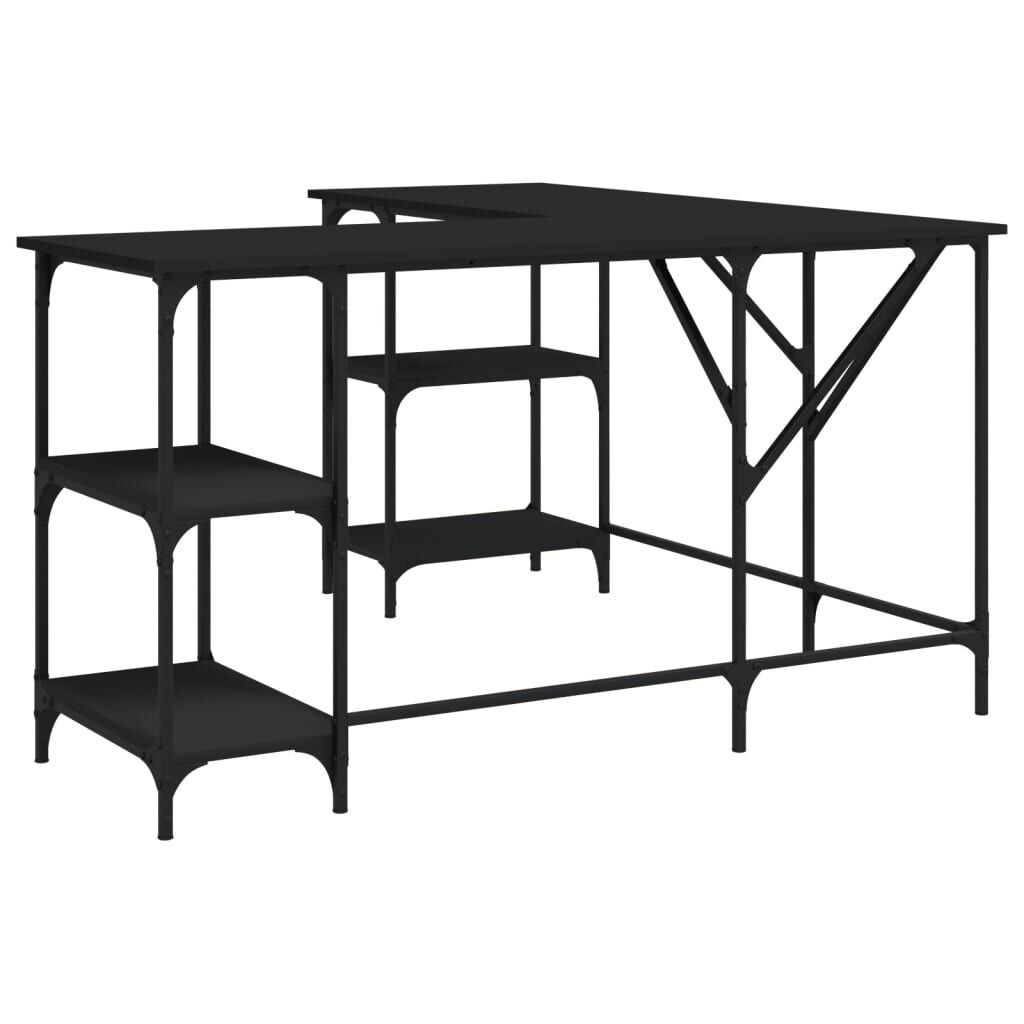vidaXL Desk Black 139x139x75 cm Engineered Wood