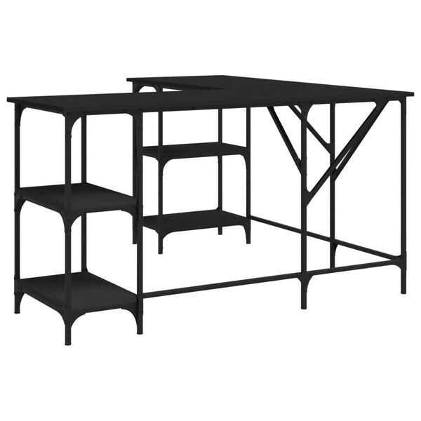 vidaXL Desk Black 139x139x75 cm Engineered Wood