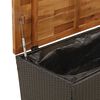 vidaXL Garden Storage Box Black 110x55x63 cm Poly Rattan Acacia Wood