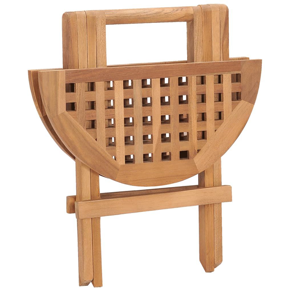 vidaXL 3 Piece Folding Outdoor Dining Set with Cushion Solid Teak Wood