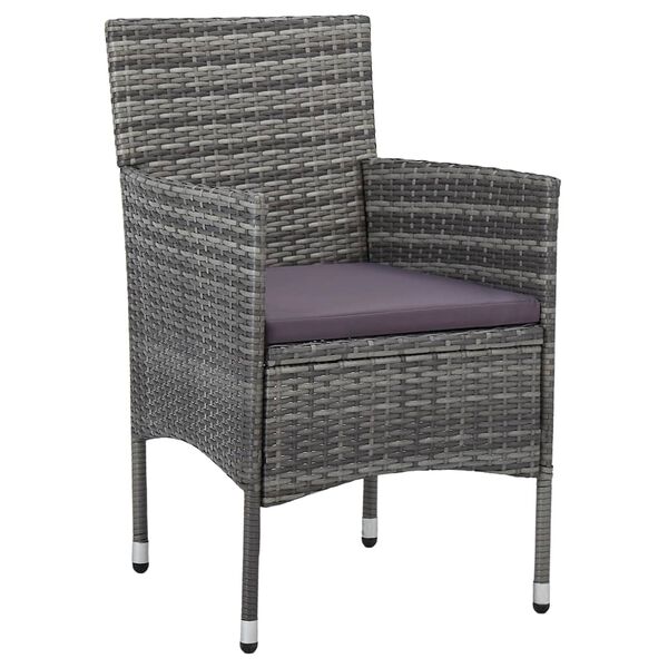 vidaXL 3 Piece Garden Dining Set Grey