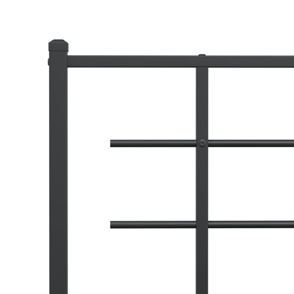 vidaXL Metal Bed Frame without Mattress with Footboard Black 193x203cm