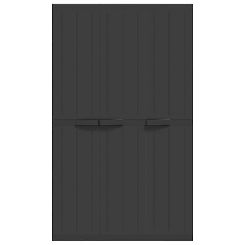 vidaXL Outdoor Storage Cabinet Black 97x37x165 cm PP