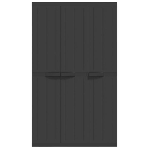 vidaXL Outdoor Storage Cabinet Black 97x37x165 cm PP