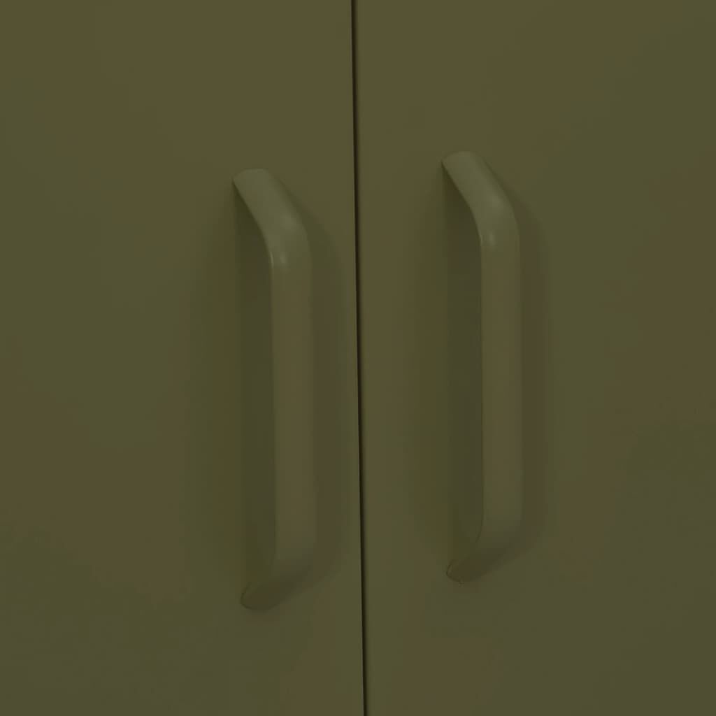 vidaXL Storage Cabinet Olive Green 80x35x101.5 cm Steel