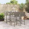vidaXL 5 Piece Garden Bar Set Grey Poly Rattan