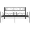 vidaXL Metal Bed Frame without Mattress with Footboard Black 150x200cm