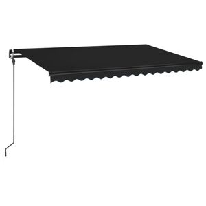 vidaXL Manual Retractable Awning with LED 400x300 cm Anthracite