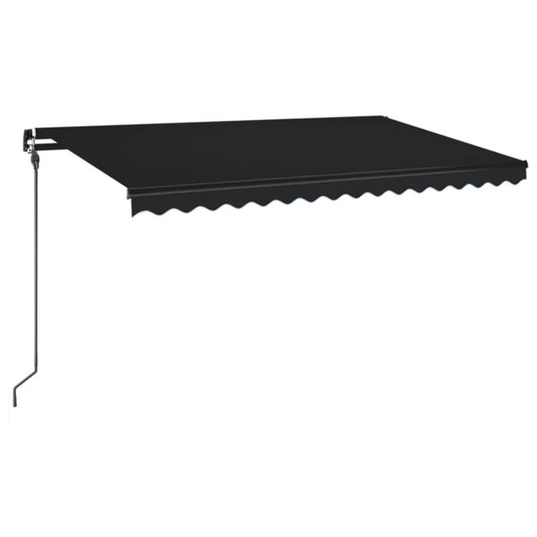 vidaXL Manual Retractable Awning with LED 400x300 cm Anthracite