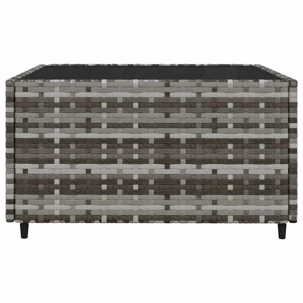 vidaXL 3 Piece Garden Lounge Set with Cushions Grey Poly Rattan