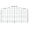 vidaXL Arched Gabion Baskets 7 pcs 200x50x100/120 cm Galvanised Iron