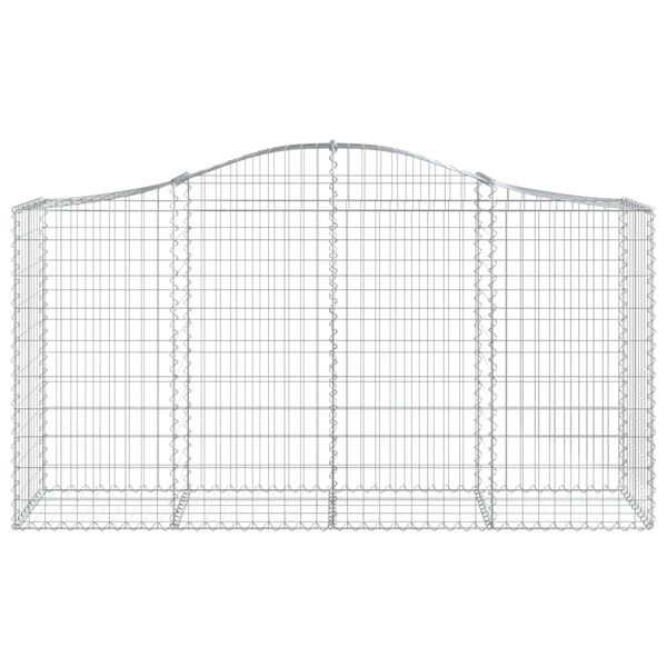 vidaXL Arched Gabion Baskets 7 pcs 200x50x100/120 cm Galvanised Iron