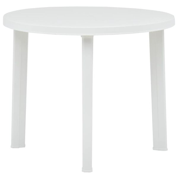 vidaXL Garden Table White 89 cm Plastic