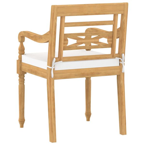 vidaXL Batavia Chairs 6 pcs with Cushions Solid Teak Wood