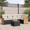 vidaXL 6 Piece Garden Sofa Set with Cushions Black Poly Rattan