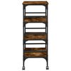 vidaXL Kitchen Trolley Smoked Oak 45x35x89.5 cm Engineered Wood