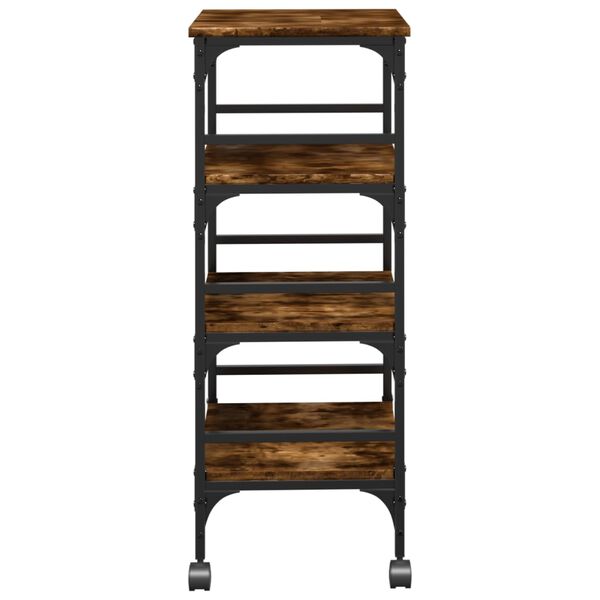 vidaXL Kitchen Trolley Smoked Oak 45x35x89.5 cm Engineered Wood