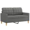 vidaXL 2 Piece Sofa Set with Cushions Dark Grey Fabric