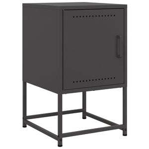 vidaXL Bedside Cabinet Black 36x39x60.5 cm Steel