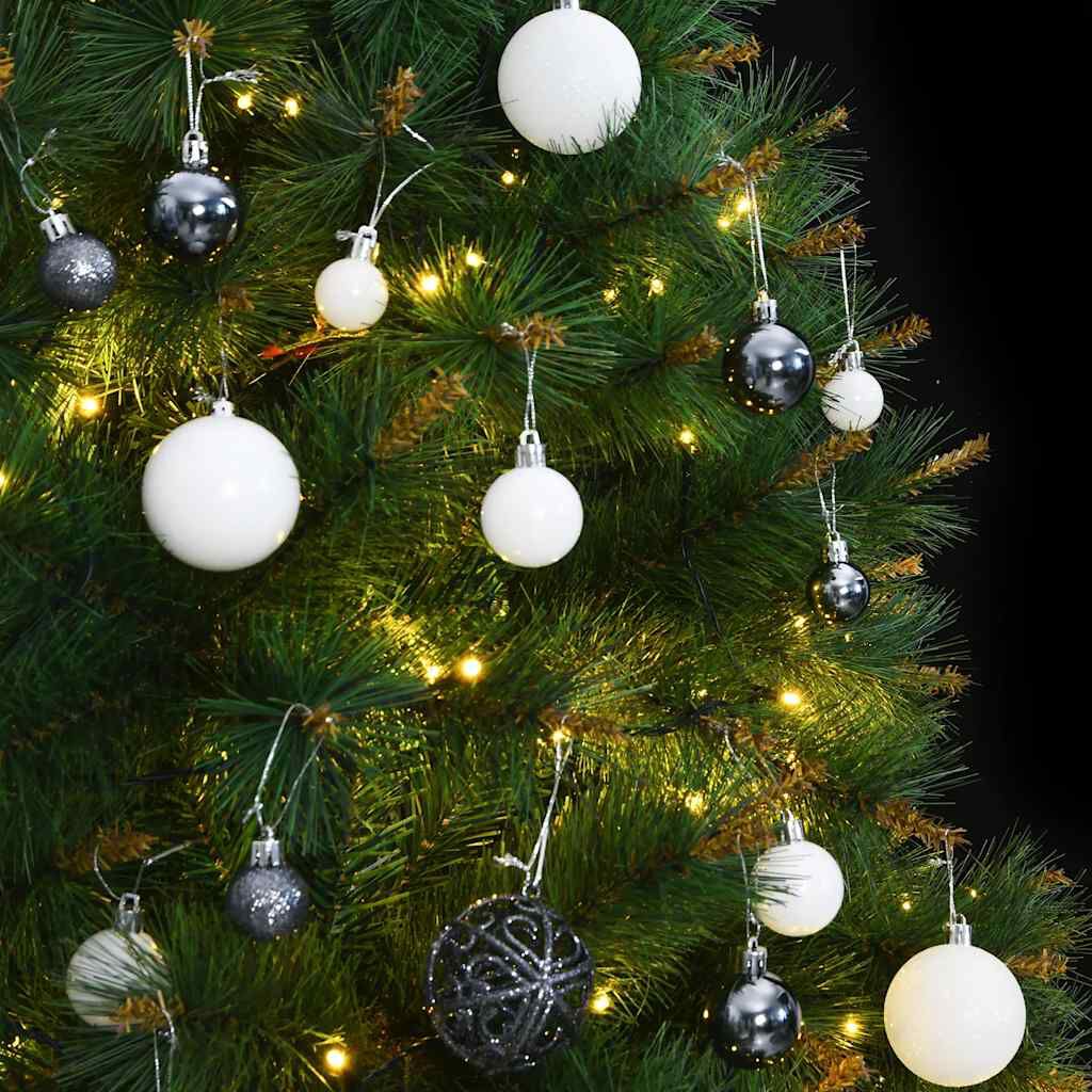 vidaXL Artificial Hinged Christmas Tree 150 LEDs & Ball Set 150 cm