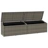vidaXL Garden Storage Box Grey 220x50x58 cm Poly Rattan