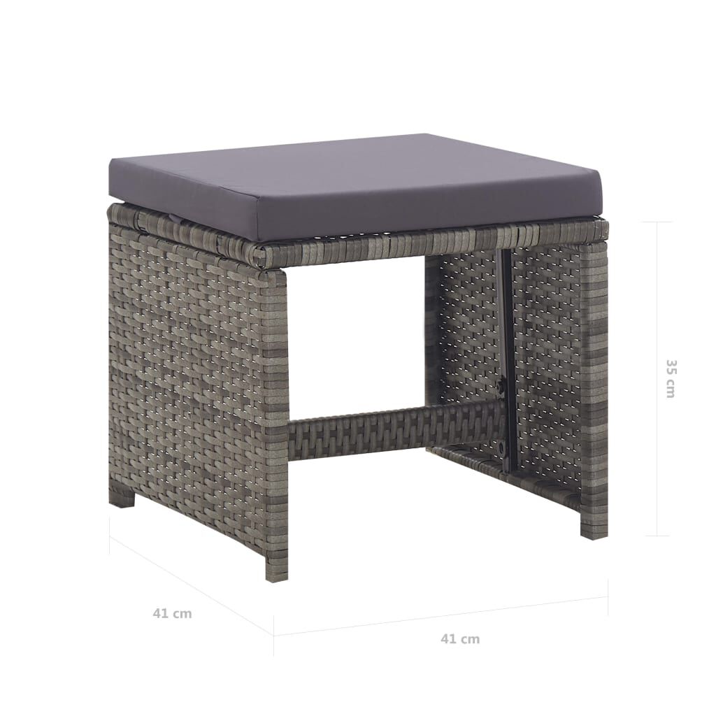 vidaXL 9 Piece Outdoor Dining Set Poly Rattan and Acacia Wood Anthracite