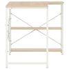 vidaXL Computer Desk White and Oak 120x72x70 cm