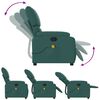 vidaXL Massage Recliner Chair Dark Green Fabric