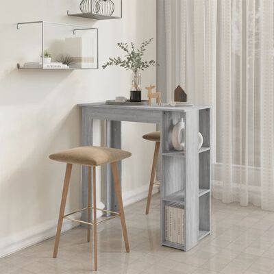 vidaXL Bar Table with Shelf Grey Sonoma 102x50x103.5 cm Engineered Wood