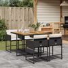 vidaXL 5 Piece Garden Dining Set with Cushions Black Poly Rattan