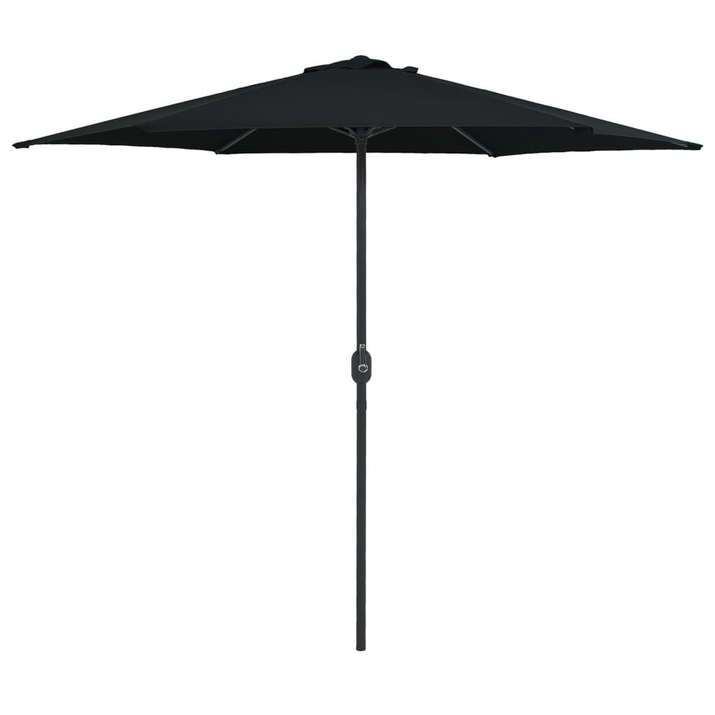 vidaXL Garden Parasol with Aluminium Pole 270x246 cm Black