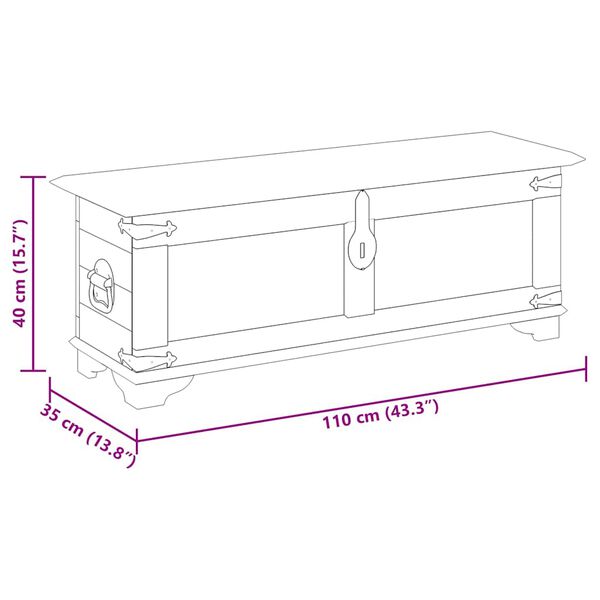 vidaXL Storage Chest Rough Mango Wood