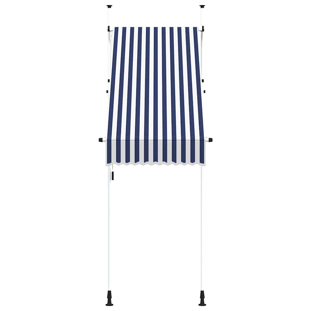 vidaXL Manual Retractable Awning 100 cm Blue and White Stripes