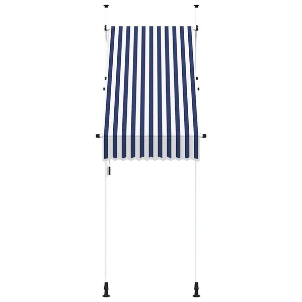 vidaXL Manual Retractable Awning 100 cm Blue and White Stripes