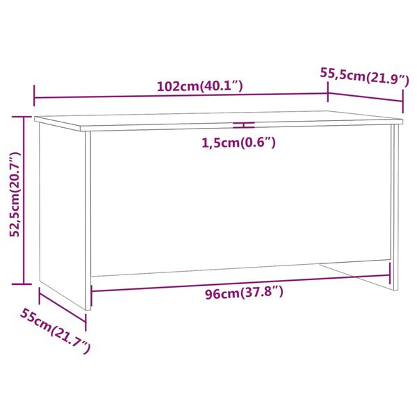 vidaXL Coffee Table Brown Oak 102x55.5x52.5 cm Engineered Wood