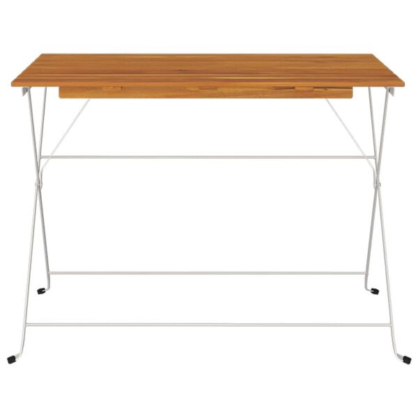 vidaXL Folding Bistro Table 100x54x71 cm Solid Wood Acacia and Steel