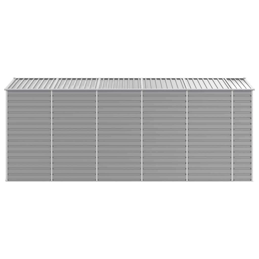 vidaXL Garden Shed Light Grey 191x470x198 cm Galvanised Steel