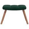vidaXL Relaxing Chair with a Stool Dark Green Velvet