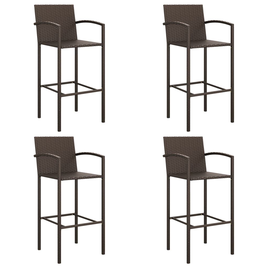 vidaXL 5 Piece Garden Bar Set Brown Poly Rattan