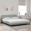 vidaXL Bed Frame "Dover" Light Grey 183x213 cm Velvet