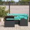 vidaXL Garden Sofa Set with Cushion Manual 5 pcs Black and blue