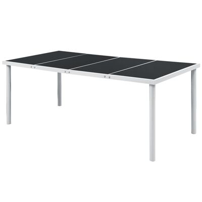 vidaXL Garden Table 190x90x74 cm Black Steel