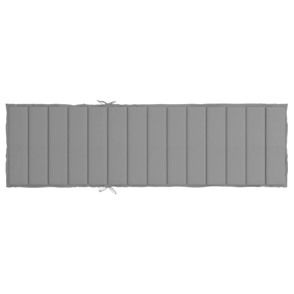 vidaXL Sun Lounger Cushion Grey 200x50x3cm Oxford Fabric